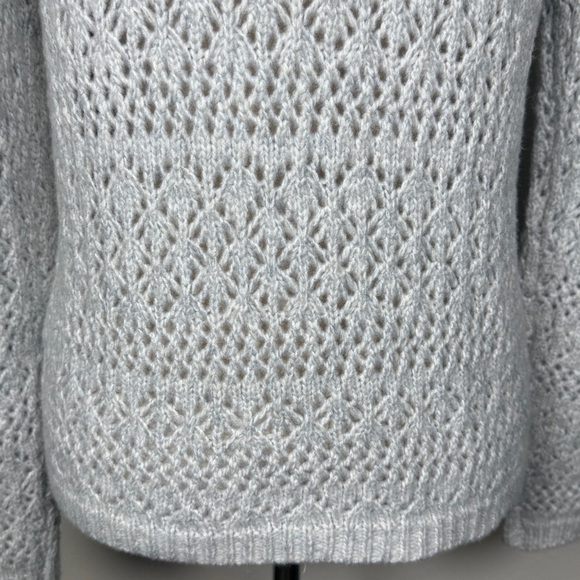 Joie Open Knit Pointelle Cardigan Sweater SM Button Up Shawl Collar Scandi Femme - Picture 12 of 15